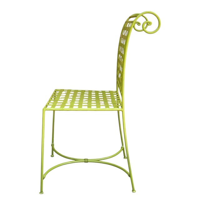 Mid 20th Century French Wrought Iron Garden Chairs - Set of 4 For Sale - Image 4 of 10