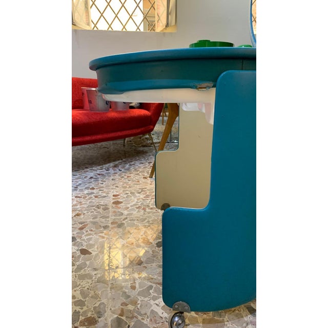 Dilly Dally Dressing Table in Turquoise by Luigi Massoni for Poltrona Frau, 1968 For Sale - Image 9 of 14