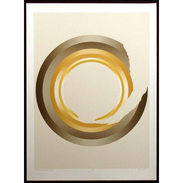 Mind condition abstract 1980s serigraph/silkscreen art print by Jim Boutwell. It is hand signed signed, titled and...