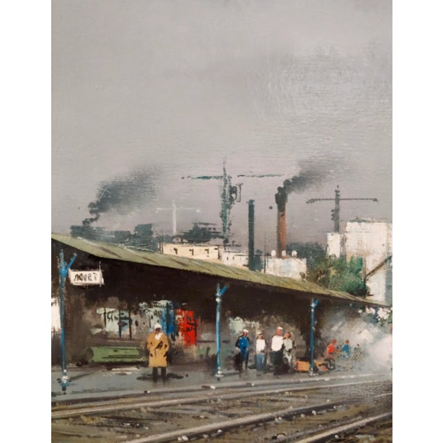 Gabriel Marc Ferro -Hazy Shade of Winter at a French Railroad Station-Oil Painting For Sale In Los Angeles - Image 6 of 11