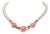 Vintage C1990 Signed Napier Goldtone Faux-Pearl Pink Flower Necklace For Sale