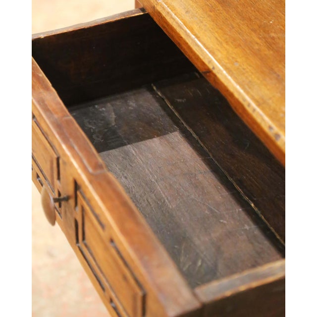 Brown 18th Century Spanish Baroque Walnut Side Table With Single-Plank Top and Drawer For Sale - Image 8 of 16