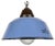 Industrial Blue Enamel and Cast Iron Pendant Light with Glass Cover, 1960s For Sale