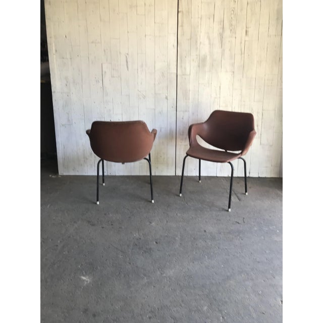 Set of Mid-Century Leatherette Armchairs, 1960s For Sale - Image 4 of 5