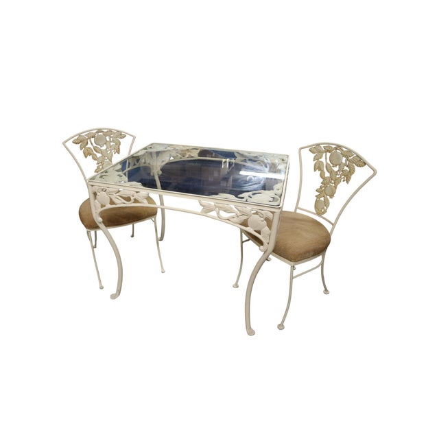 Mid-Century Brown Jordan Wrought Iron Pomegranate Patio Set For Sale - Image 10 of 10