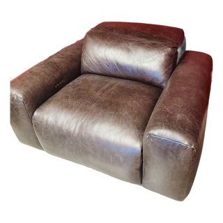 Timothy Oulton Power Reclining Leather Lounge Chair For Sale