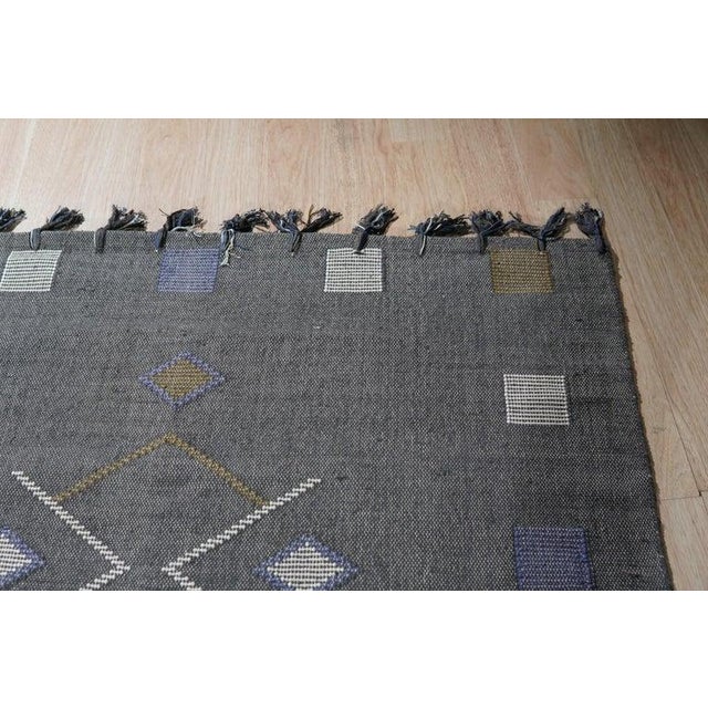 2020s 4x6 Gray Flat Weave Wool Diamond Constellation Geometric Modern Carpet Rug For Sale - Image 5 of 9