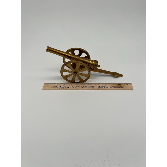 Mid Century Brass Cannon For Sale - Image 4 of 9