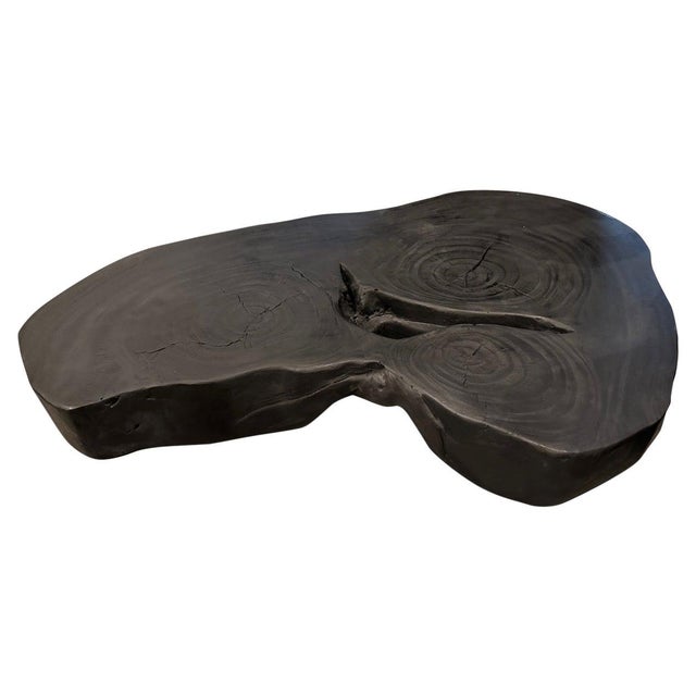 Andrianna Shamaris Impressive Single Slab Suar Wood Charred Coffee Table For Sale - Image 15 of 18
