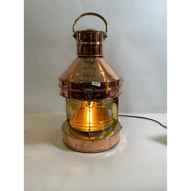 Metal Copper and Brass Ship's Masthead Lantern by Davey of London For Sale - Image 7 of 12