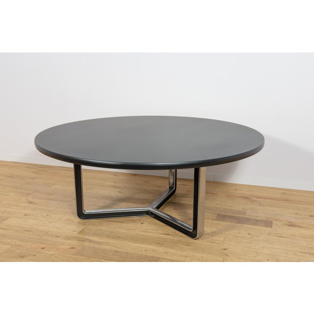 Mid-Century Round Conference Table from Tecno, Italy, 1970s For Sale - Image 11 of 11