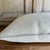 Mid-Century Modern Fromentera French Linen Accent Pillow in Ciment With Down Insert For Sale - Image 3 of 6