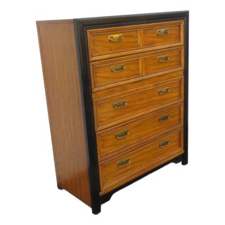 Late 20th Century Thomasville Chinoiserie Hollywood Regency Tall Chest of Drawers 6213 For Sale