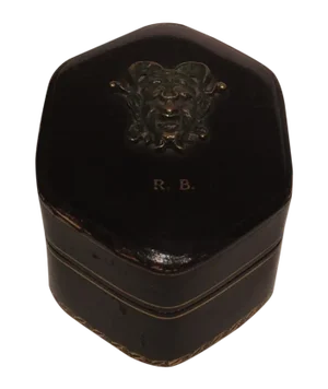 Dunhill Tooled Leather Box with Roman Bronze Mask