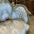 Rococo French Rococo Style Tufted Sky Blue Settee For Sale - Image 3 of 3