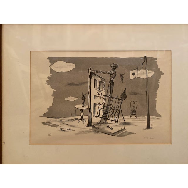 Original vintage pencil signed lithographs from listed Woodstock artist Karl Fortess. Fortess (1907-1993), WPA surrealist...