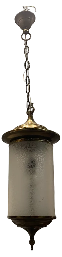 Vintage Glass Light Pendant in Bronze, 1960s