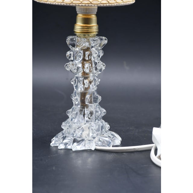 1950s 1940s Charming Table Lamp in Rostrato Murano Glass Vase for Barovier & Toso For Sale - Image 5 of 10