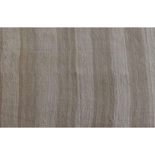 Taupe Mid 20th Century Vintage Turkish Kilim Runner With Stripes in Light Taupe and Neutral Tones For Sale - Image 8 of 11