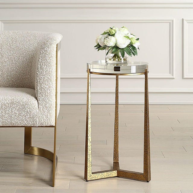 Metal Modern Gold Accent Table For Sale - Image 7 of 7