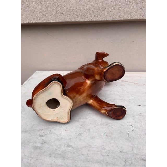 French Majolica Dog Saint Clement Circa 1930 For Sale In Austin - Image 6 of 6