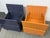 Postmodern Purple + Orange Peg Board Storage Tables on Casters, Set of Two For Sale - Image 3 of 12