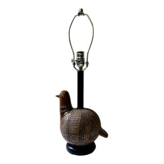 1960s Aldo Londi for Bitossi Attributed Pottery "Partridge" Table Lamp For Sale