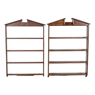 Vintage Wooden Wall Mounted Plate Racks—A Pair For Sale