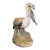 Midcentury Painted Concrete Pelican Sculpture on Base with Distressed Patina For Sale