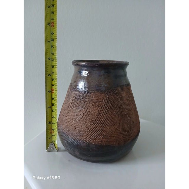 Clay and Glazed Vase. For Sale - Image 4 of 9
