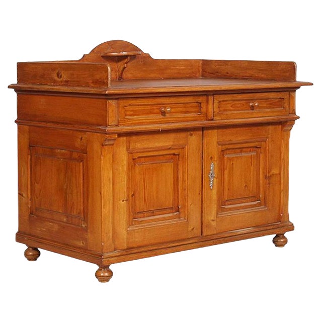 Antique Country Larch Washbasin Cabinet For Sale