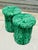 These fun mushroom stools are striking in the vibrant green malachite fabric. Comfortable extra seating, these are great...