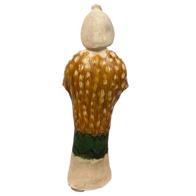 Mid Century Large Chinese Sancai Glazed Pottery Figure - Tang Style Court Lady For Sale - Image 9 of 12