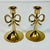 1950s Vintage Chippendale Hollywood Regency Brass Bow Candlestick Holders - A Pair. For Sale - Image 12 of 12