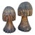 Vintage Folk Art Hand Carved Oak Mushroom Statues, Pair For Sale