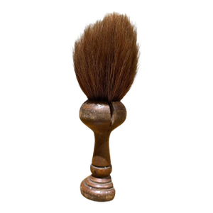 Antique Shaving Brush Turned Wood Handle Horsehair or Badger Hair