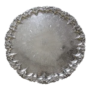 C. 1920 Electroplated Nickel Silver Salver by s.b. & Co.