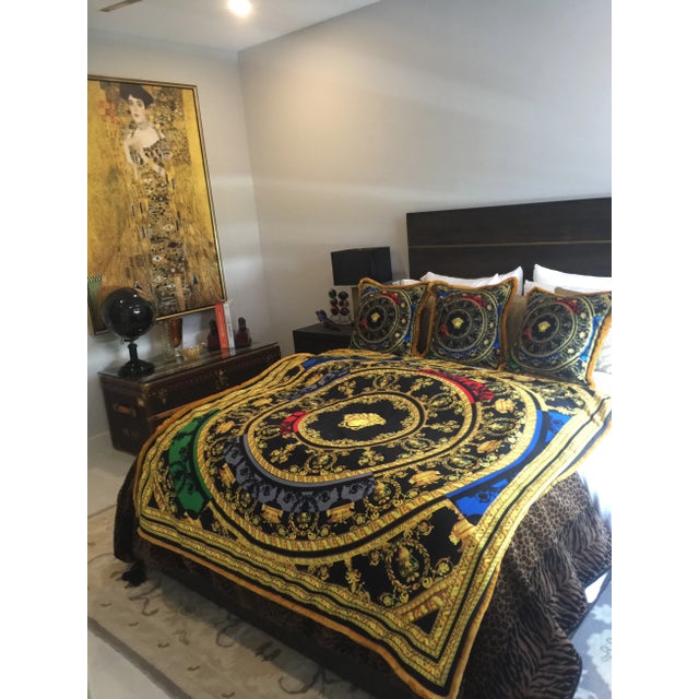 Black Italian Gold/Black Velvet Throw Made From Upholstery Fabric For Sale - Image 8 of 12