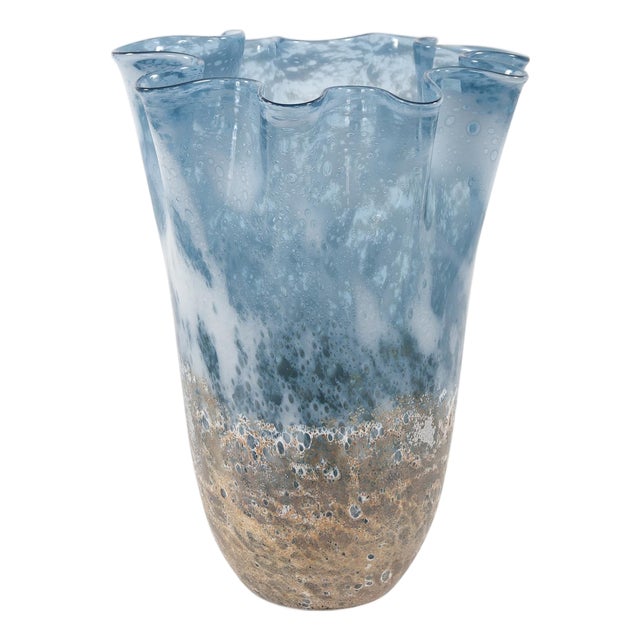 Baltic Ruffled Vase- Large For Sale