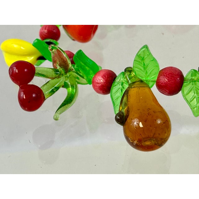 Murano Blown Art Glass Tutti Frutti Lampwork Fruit Salad 28” Necklace Tiki Party For Sale In Los Angeles - Image 6 of 9