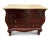 Vintage Tavertine Topped Carved Bombe Chest in Burgundy For Sale - Image 11 of 12