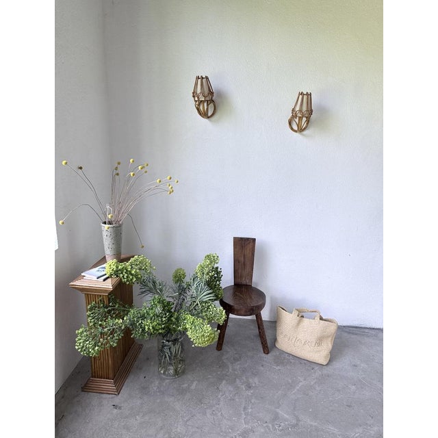 Rattan Wall Sconces by Louis Sognot, 1960, Set of 2 For Sale - Image 4 of 18
