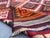 Textile Afghan Maimana Kilim Area Rug, Handwoven Wool, 6x9, Red & Indigo For Sale - Image 7 of 10