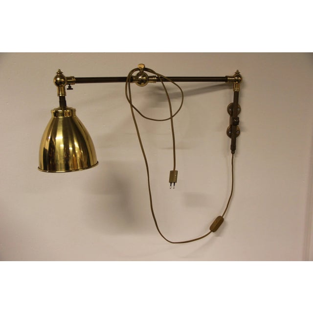 Vintage Brass and Iron Wall Lamp For Sale - Image 11 of 12