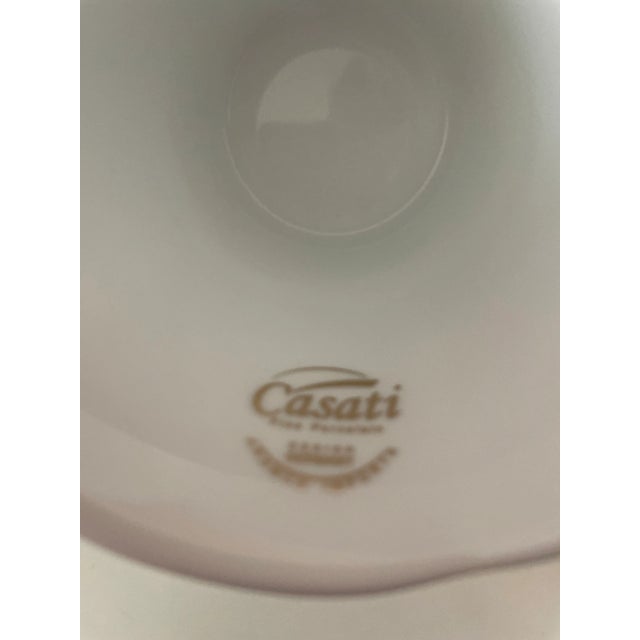 1980s 1980s Vintage "Casati Fine Porcelains" Germany Floral & Decorative Hand Painted Cake/Desert Pedestal For Sale - Image 5 of 8