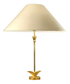 French Sculptural Cast Metal Golden Lamp from Fondica, 1980s