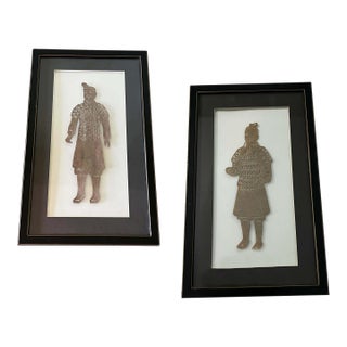 Pair of 1960s Mid Century Modern Chinoiserie Die Cut Paper Silhouettes For Sale