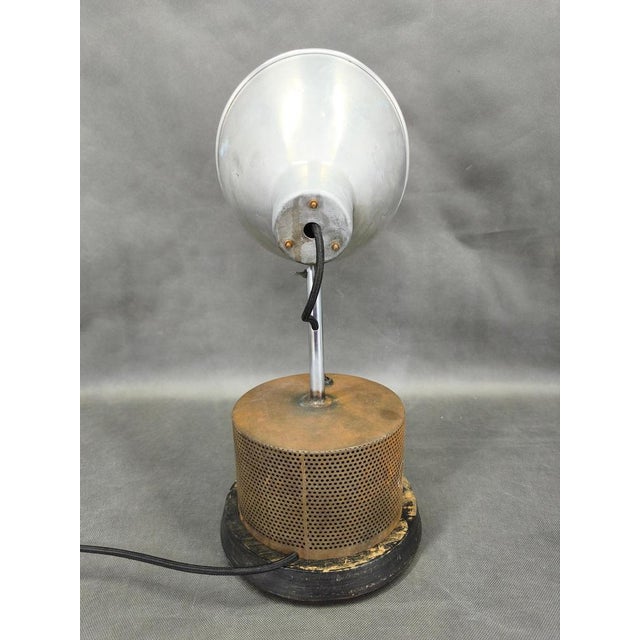Industrial Table Lamp in Aluminium and Metal, Former Czechoslovakia, 1940s For Sale - Image 4 of 15