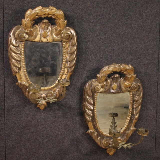 Antique Louis XV Italian Wall Lights, 1780s, Set of 2 For Sale - Image 10 of 12