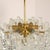 Kalmar Modern Brass Two-Tiered Ice Glass Pendant Chandeliers attributed to J. T. Kalmar for Kalmar, 1970s, Set of 2 For Sale - Image 4 of 13
